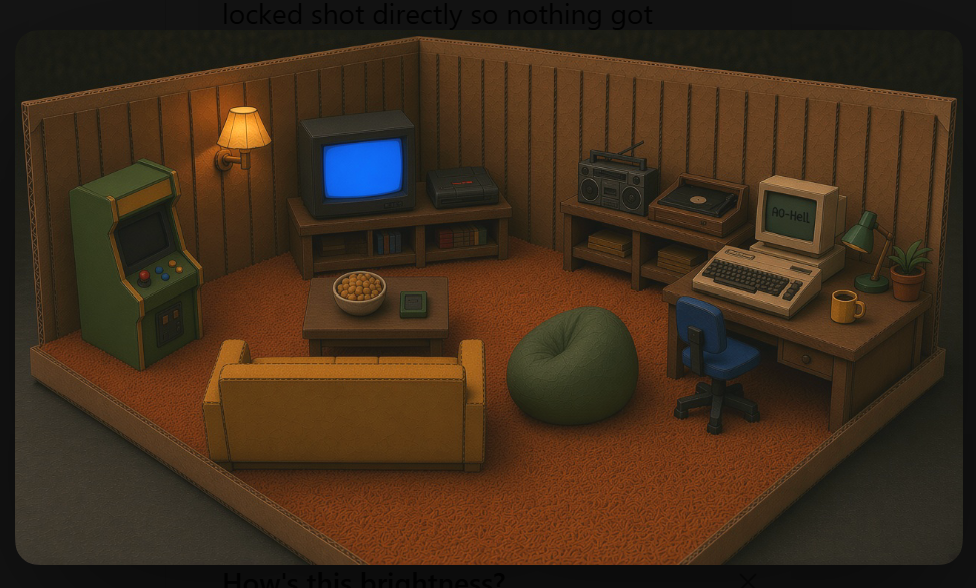 Cardboard basement diorama